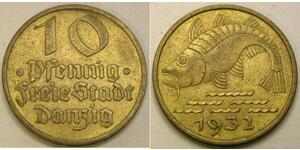 10 Пфенниг Данциг/Гданьск  (1454-1793) Алюминий/Бронза 