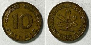10 Пфеніг ФРН (1949-1990) Латунь/Залізо 