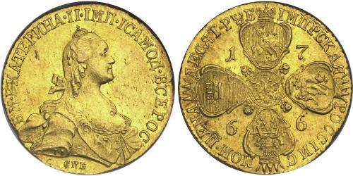 10 Рубль Российская империя (1720-1917) Золото Екатерина II (1729-1796)