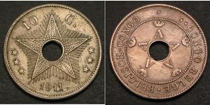 10 Сантим Бельгийское Конго (1908 - 1960) Медь 