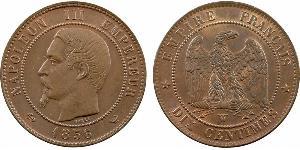 10 Сантим Вторая французская империя (1852-1870) Медь Наполеон III Бонапарт (1808-1873)