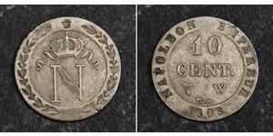 10 Сантім Перша Французька імперія (1804-1814)  Наполеон I Бонапарт(1769 - 1821)