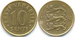 10 Сент Естонія (1991 - ) Бронза/Алюміній 