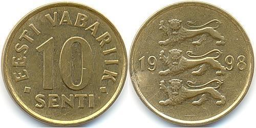 10 Сент Естонія (1991 - ) Бронза/Алюміній 