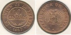 10 Centavo Bolivien (1825 - ) Kupfer/Nickel 