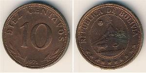 10 Сентаво Багатонаціональна Держава Болівія  (1825 - ) Мідь 