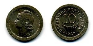 10 Сентаво Перша Португальська Республіка (1910 - 1926) Нікель/Мідь 