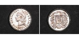 10 Сентаво Доминиканская Республика Серебро 
