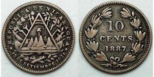 10 Сентаво Нікарагуа (1821 - ) Срібло 