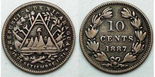 10 Сентаво Нікарагуа (1821 - ) Срібло 