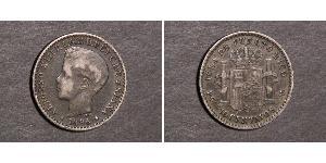 10 Сентаво Пуерто-Ріко Срібло Alfonso XIII of Spain (1886 - 1941)