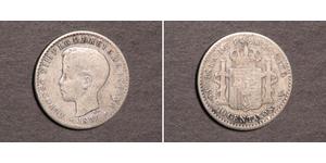 10 Сентаво Пуерто-Ріко Срібло Alfonso XIII of Spain (1886 - 1941)