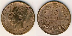 10 Сентесімо Kingdom of Italy (1861-1946) Мідь Умберто I (1844-1900)