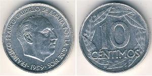 10 Сентімо Francoist Spain (1936 - 1975) Алюміній Франциско Франко(1892 – 1975)