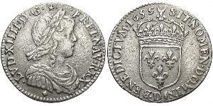 10 Соль Франкське королівство (843-1791) Срібло Людовик XIV (1638-1715)