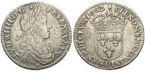 10 Соль Франкське королівство (843-1791) Срібло Людовик XIV (1638-1715)