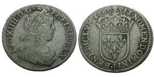 10 Соль Франкське королівство (843-1791) Срібло Людовик XIV (1638-1715)