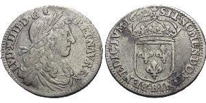 10 Соль Франкське королівство (843-1791) Срібло Людовик XIV (1638-1715)