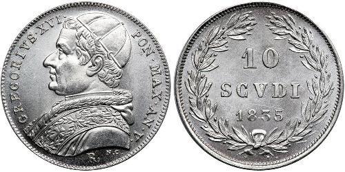 10 Сольдо Папська держава (752-1870) Срібло Григорій XVI