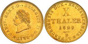 10 Талер Федеральні землі Німеччини Золото Георг IV (1762-1830)