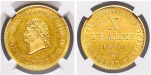 10 Талер Федеральні землі Німеччини Золото Георг IV (1762-1830)