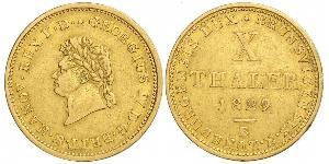 10 Талер Федеральні землі Німеччини Золото Георг IV (1762-1830)