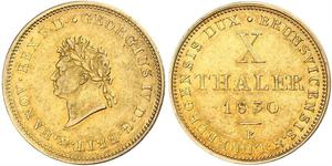 10 Талер Федеральні землі Німеччини Золото Георг IV (1762-1830)