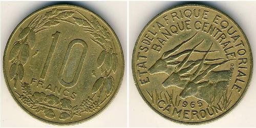 10 Франк Cameroon (1960 - ) Алюминий/Бронза 
