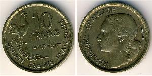 10 Франк Четвёртая французская республика (1946-1958) Алюминий/Бронза 