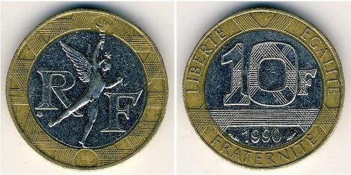 10 Франк French Fifth Republic (1958 - ) Біметал 