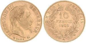 10 Франк Second French Empire (1852-1870) Золото Наполеон ІІІ Бонапарт (1808-1873)