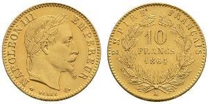 10 Франк Вторая французская империя (1852-1870) Золото Наполеон III Бонапарт (1808-1873)