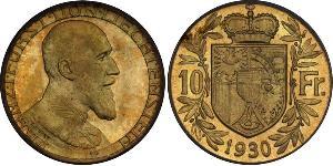 10 Франк Лихтенштейн (1719 - ) Золото Franz Joseph II, Prince of Liechtenstein (1938 - 1989) 