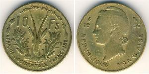 10 Франк Французская Западная Африка (1895-1958) Латунь 