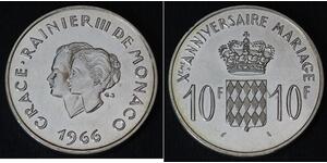 10 Франк Монако (1297 - ) Срібло 