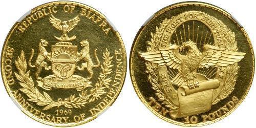 10 Фунт Республика Биафра (1967-1970) Золото 