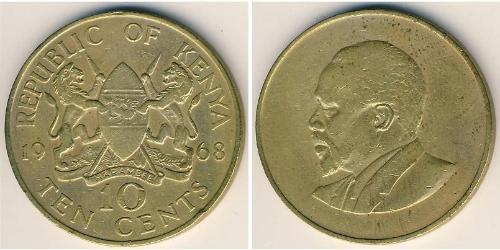 10 Цент Кения (1963 - ) Латунь 
