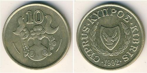 10 Цент Кіпр (1960 - ) Латунь 