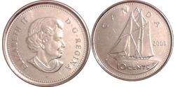10 Цент Канада Никель Елизавета II (1926-2022)