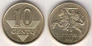 10 Цент Литва (1991 - ) Никель/Латунь 