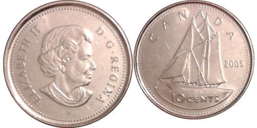 10 Цент Канада Нікель Єлизавета II (1926-2022)
