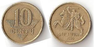 10 Цент Литва (1991 - ) Нікель/Латунь 