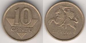 10 Цент Литва (1991 - ) Нікель/Латунь 