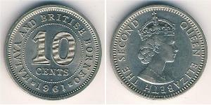 10 Цент Federation of Malaya (1948 - 1963) Нікель/Мідь Єлизавета II (1926-2022)