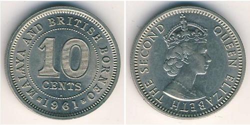 10 Цент Federation of Malaya (1948 - 1963) Нікель/Мідь Єлизавета II (1926-2022)