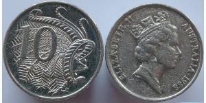 10 Цент Австралія (1939 - ) Нікель/Мідь Єлизавета II (1926-2022)