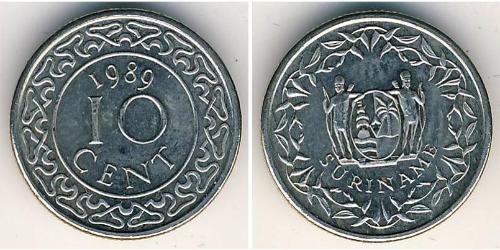 10 Цент Суринам (1975 - ) Нікель/Мідь 