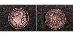 10 Цент Британский Гондурас (1862-1981) Серебро Виктория (1819 - 1901)