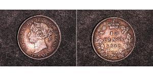 10 Цент Канада Серебро Виктория (1819 - 1901)