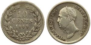 10 Цент Королевство Нидерланды (1815 - ) Серебро 